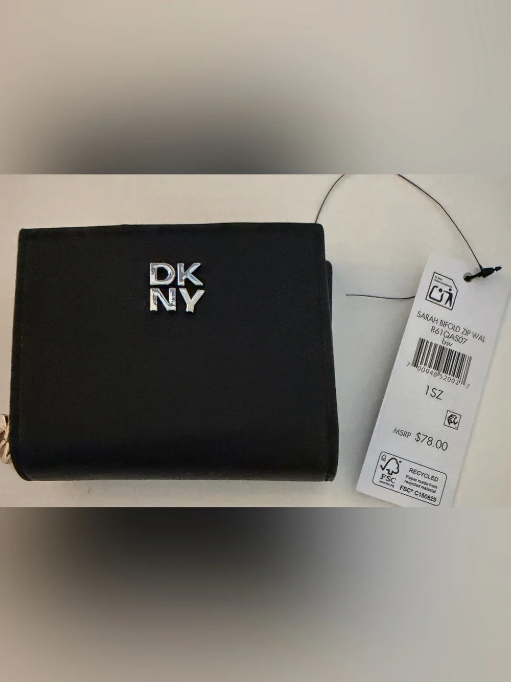 DKNY small compact black leather wallet
